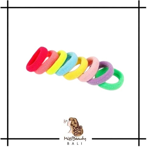 [isi 30 pcs ] ikat rambut donut kecil 3cm free pouch / karet donat kecil / ikat rambut donat mini