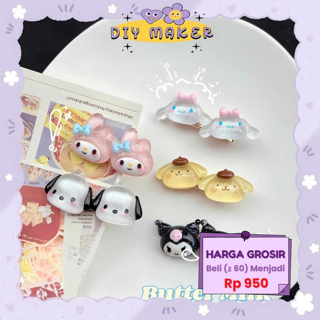 

DM Stiker 3D Per Pcs DIY Dekorasi Case HP Nail Art Aksesoris Kuku Lucu Imut Resin Clay Bling Murah