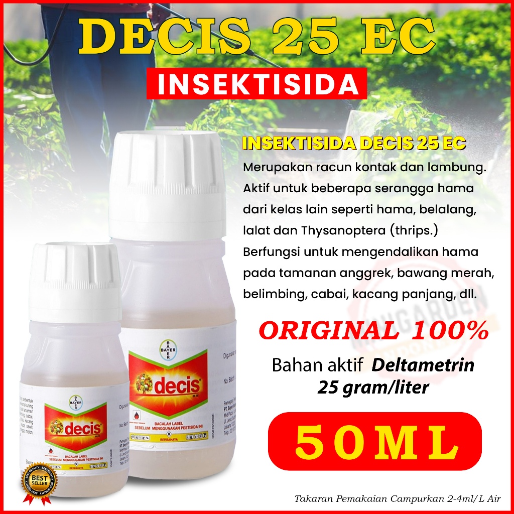 DECIS 50ML INSEKTISIDA obat pembasmi kutu putih kebul ulat belalang