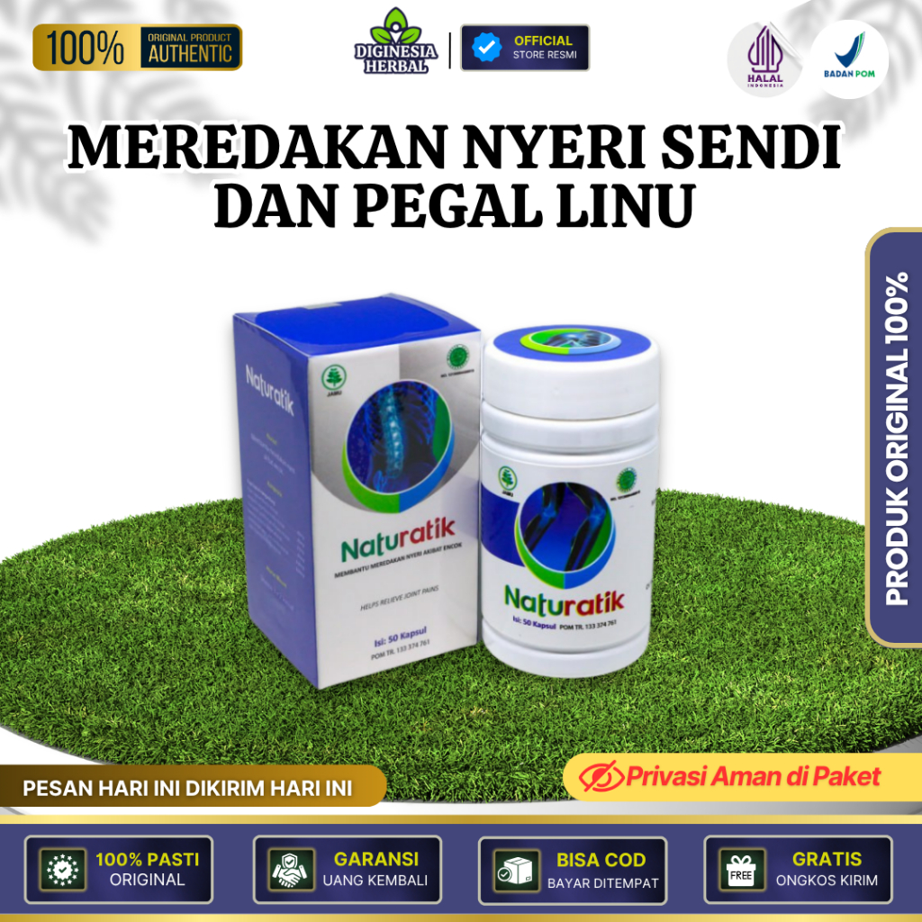 Naturatik Kapsul Herbal - Obat Pegal Linu & Nyeri Sendi Alami untuk Sakit Lutut, Pinggang & Persendi