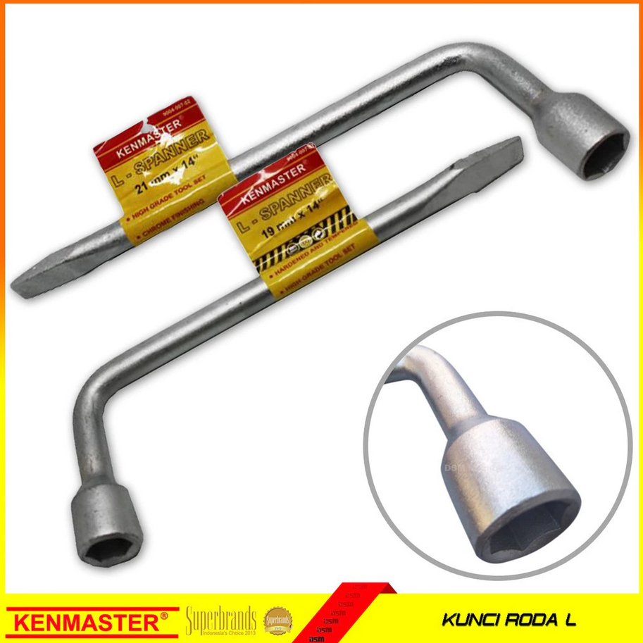 Kenmaster Kunci Roda L / L Spanner / Kunci Roda Mobil / Perkakas Bengkel