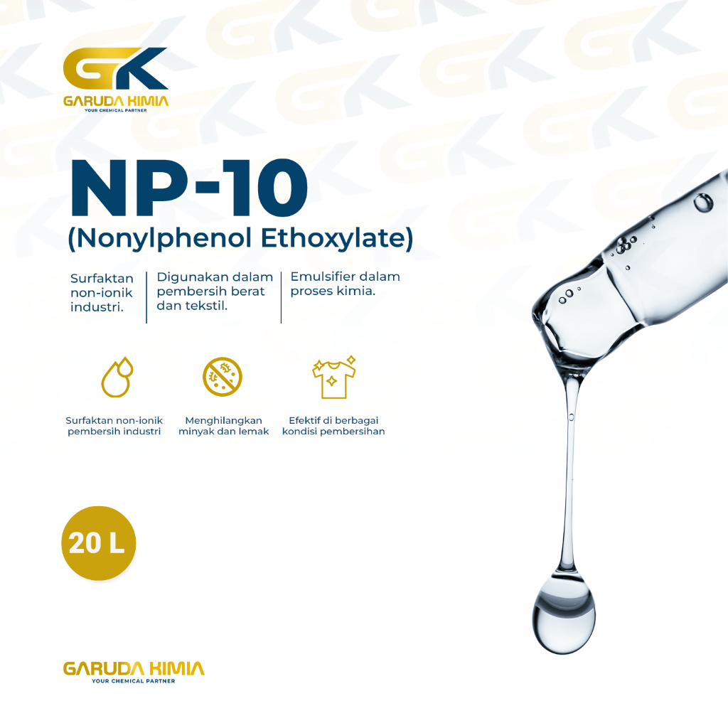 

Tergitol NP 10 20L / Nonylphenol Ethoxylate By Garuda Kimia