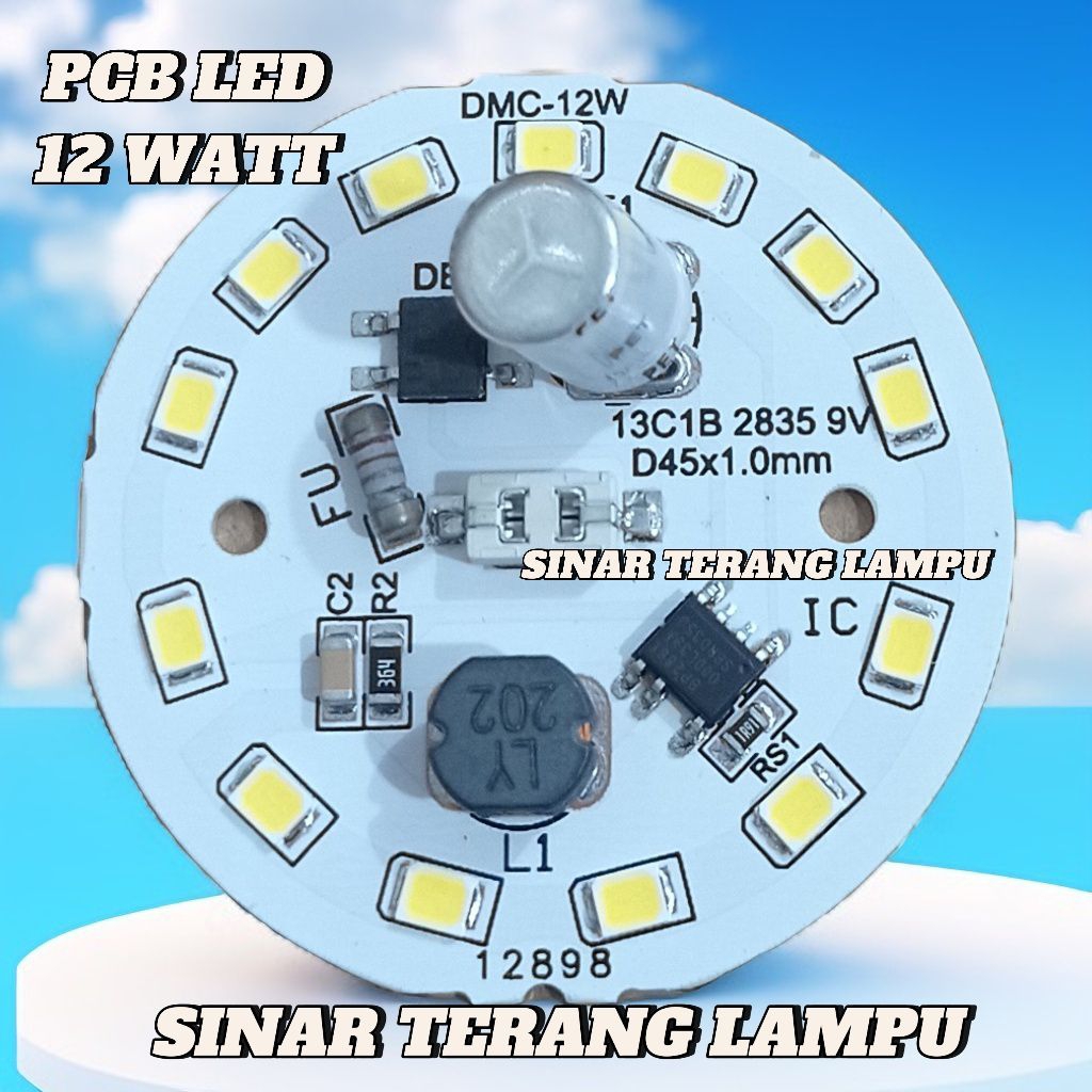 TERLARIS PCB LED AC 12 WATT SPAREPART  LAMPU LED PHILIPS VISICOM INLITE HANNOCHS PANASONIC  DLL