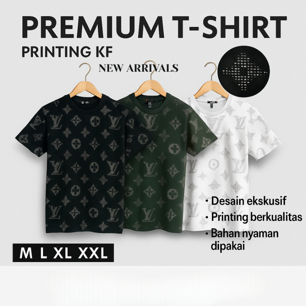 Kaos Pria Premium Printing Motif Unik - Best Seller Import Lengan Pendek M-XXL