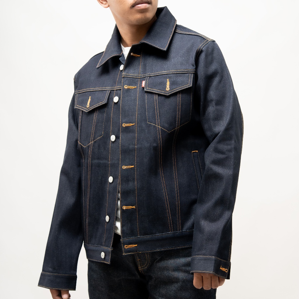 EARTHY GENOVA  - Jacket Denim LYNX CABOT TYPE III SUPER DEEP INDIGO 15 Oz Sanforized Jaket Raw Denim