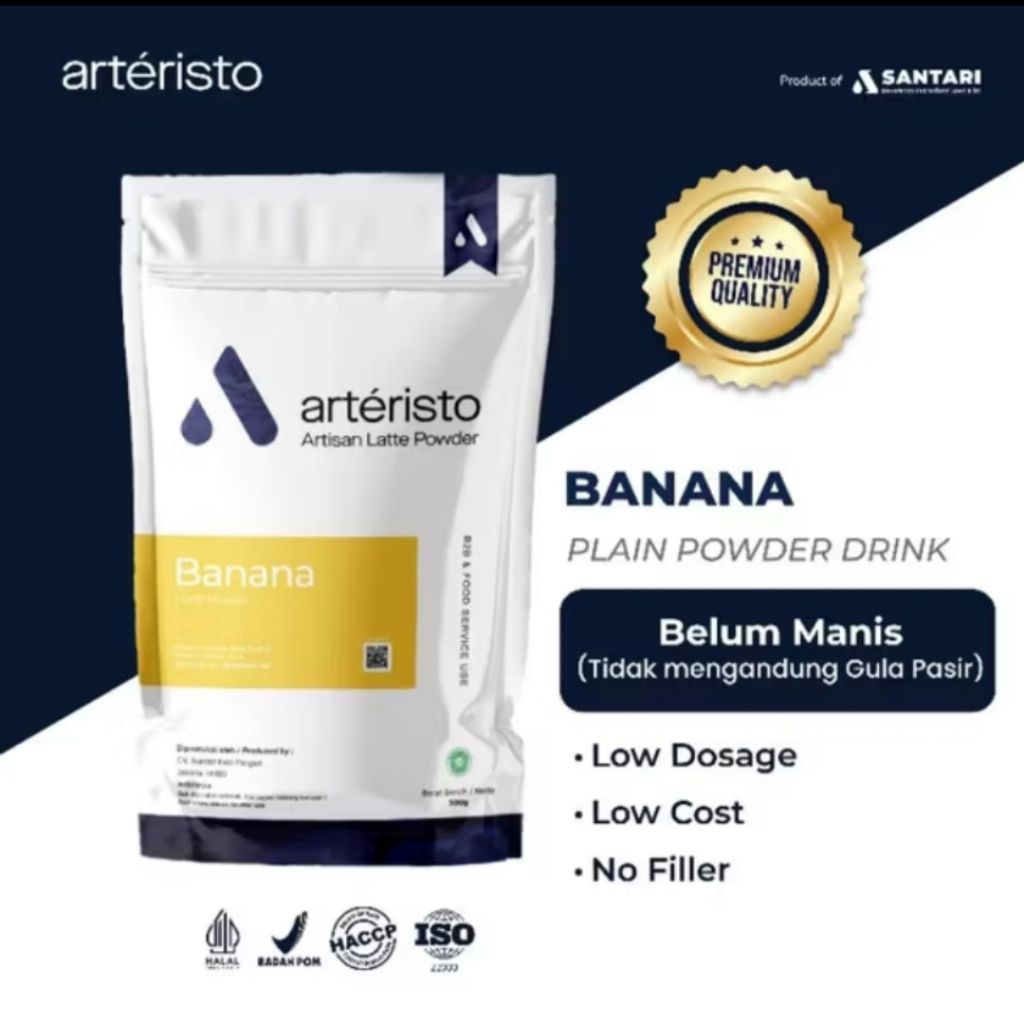 

ARTERISTO BANANA PREMIUM POWDER DRINK 500 GR - TANPA GULA PASIR - Bubuk Minuman Instant