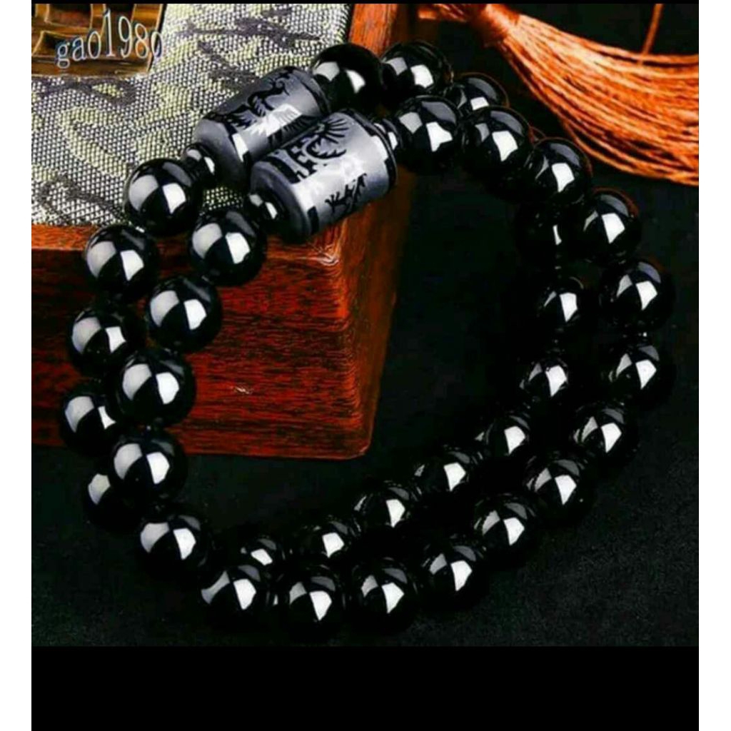 Gelang Balck Jadeliontin naga hitam Feng shui