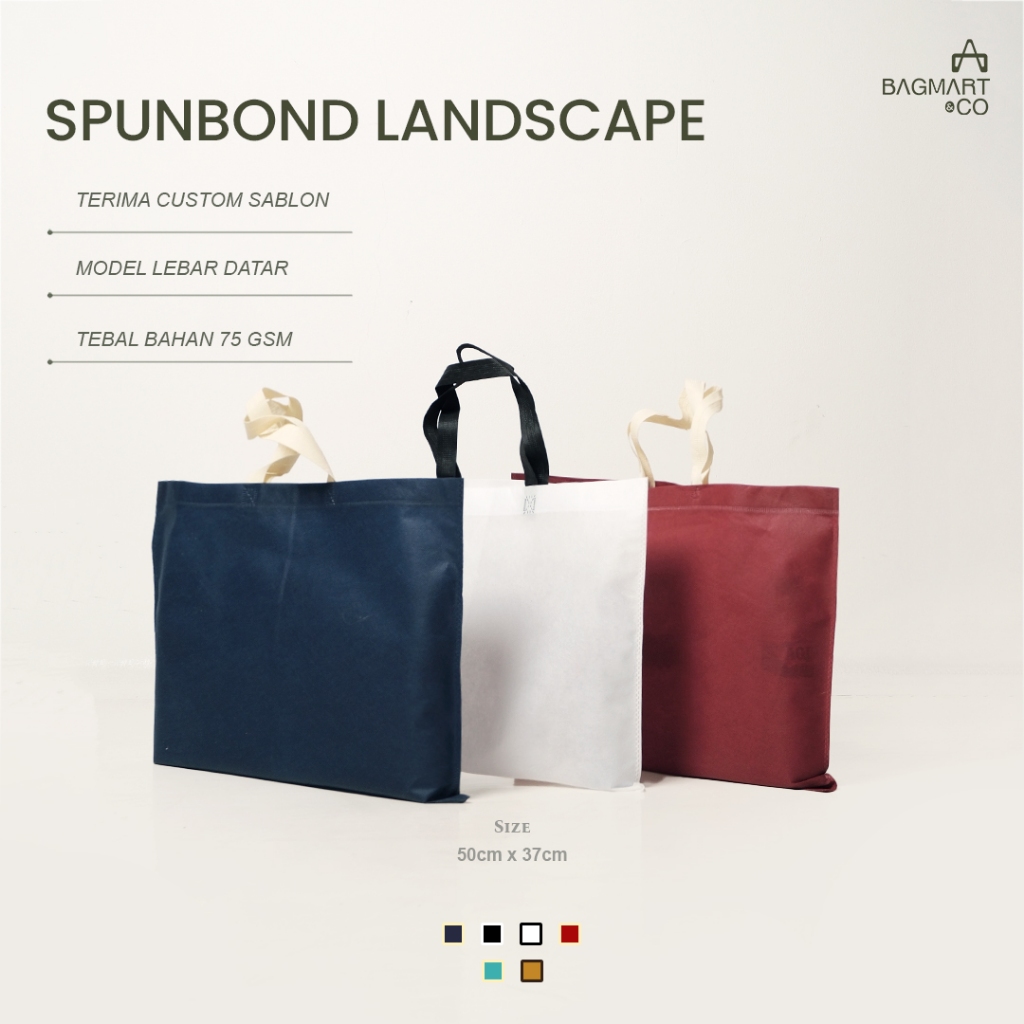 

Tas Belanja Besar Landscape Spunbond 50x37 Goodie Bag Promosi Kantong Kotak Sepatu