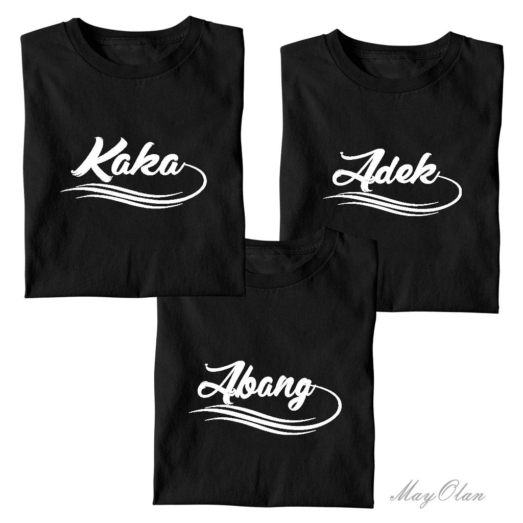 Baju Couple Pasangan Keluarga font ekor / Kaos Kapel Anak Laki dan Perempuan untuk Abang Adek Kakak