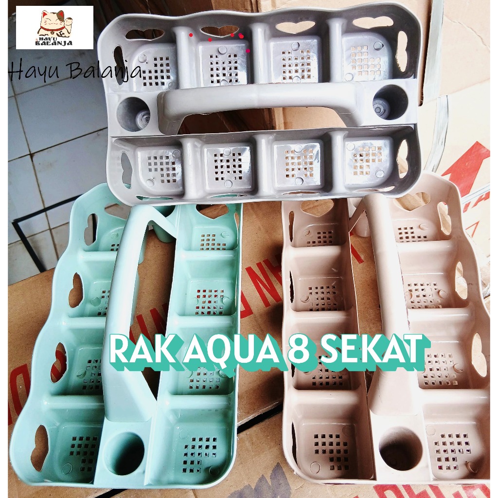 RAK AQUA ISI 8 MURAH / TEMPAT KERANJANG AQUA GELAS