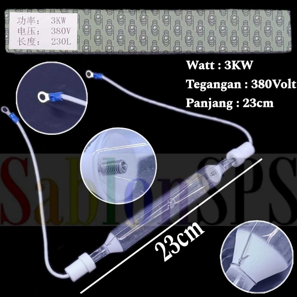 LAMPU MEJA AFDRUK 380V 23CM 3KW AFDRUK SABLON