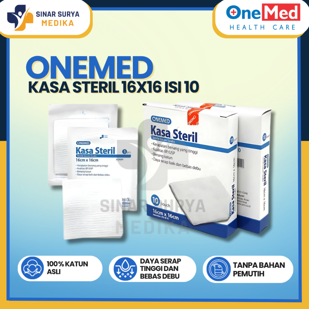 Kasa Steril Onemed 16x16 isi 10 / Kasa Onemed Steril 16x16