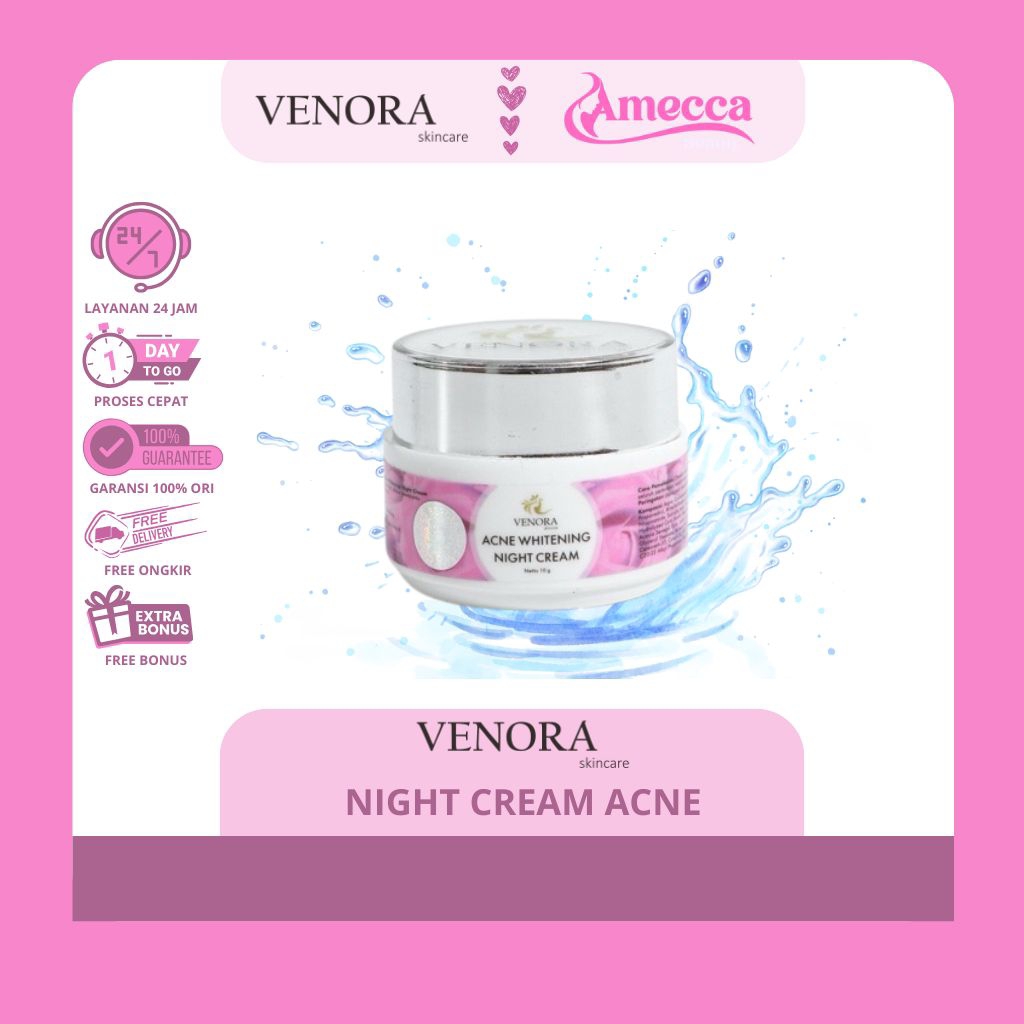 [COD] Night Cream Acne Whitening Venora Skincare | Cream Malam Jerawat Venora Skincare
