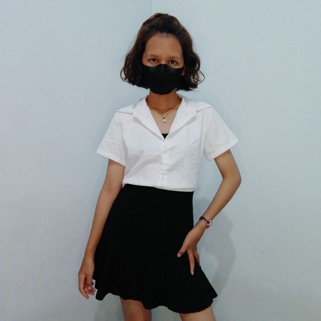 Kemeja putih wanita kemeja putih lengan pendek