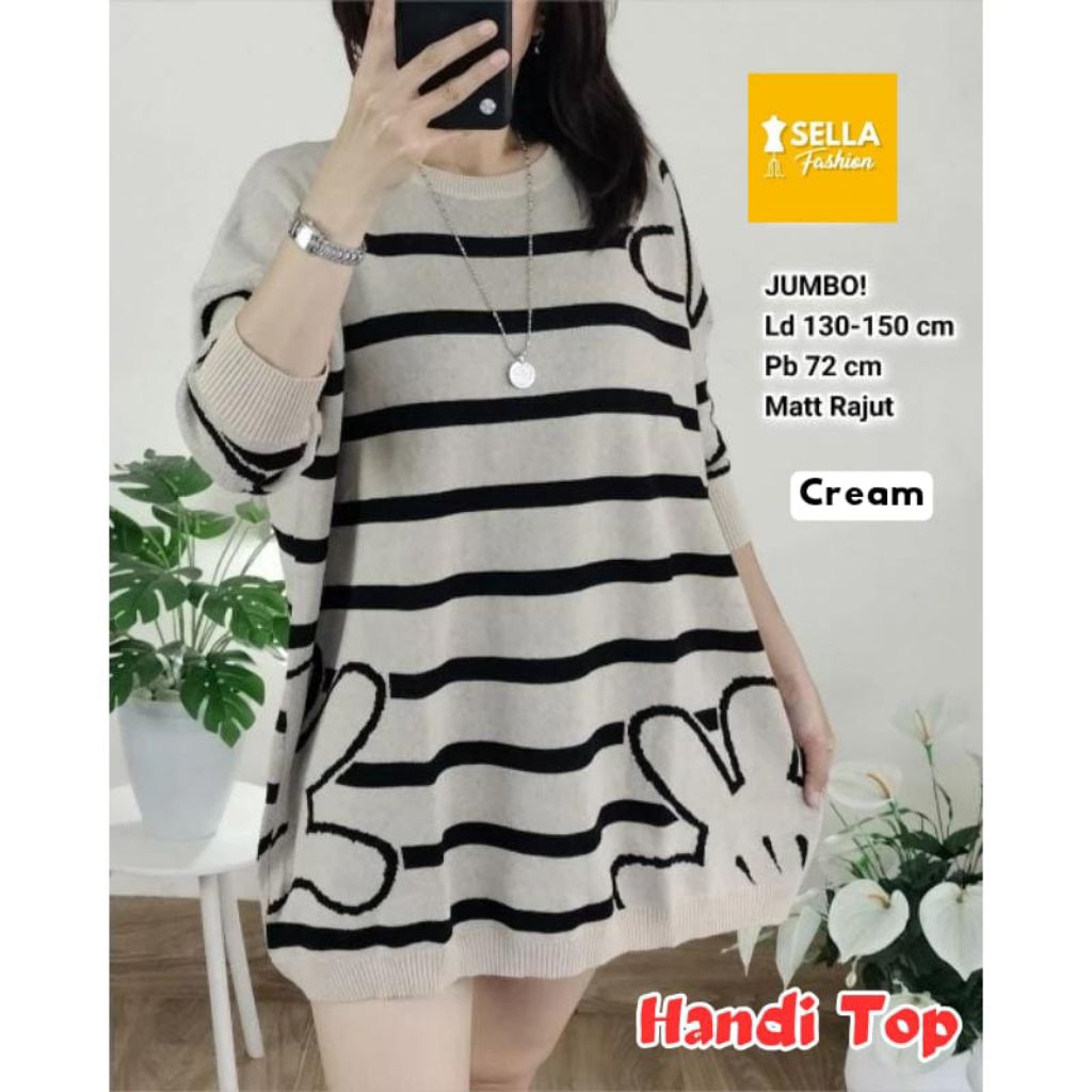 Handi Top Rajut Jumbo Cream
