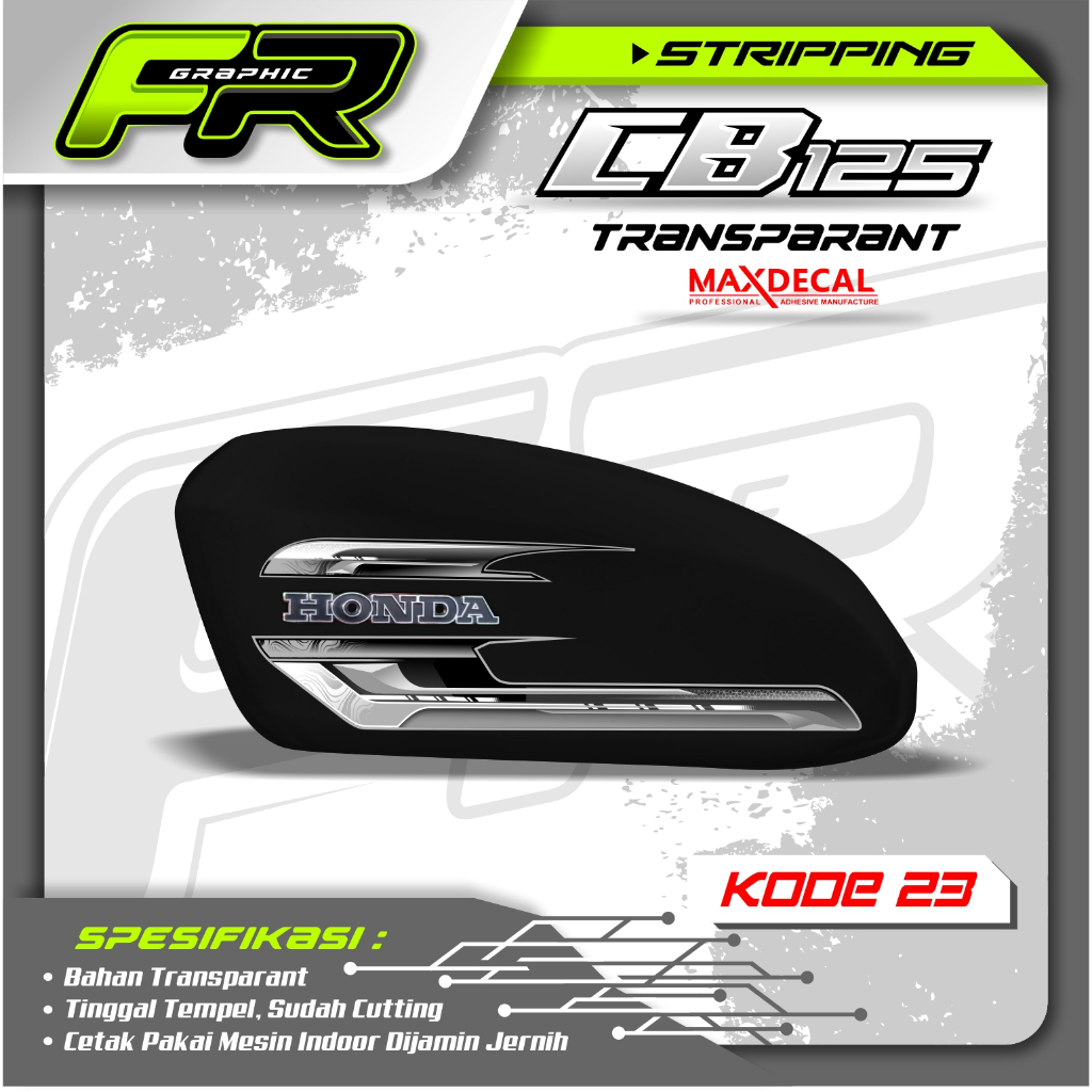 STIKER TANGKI CB POLOS CB BATIK STRIPING CB 125 CB 100 CB GLATIK  KODE 23
