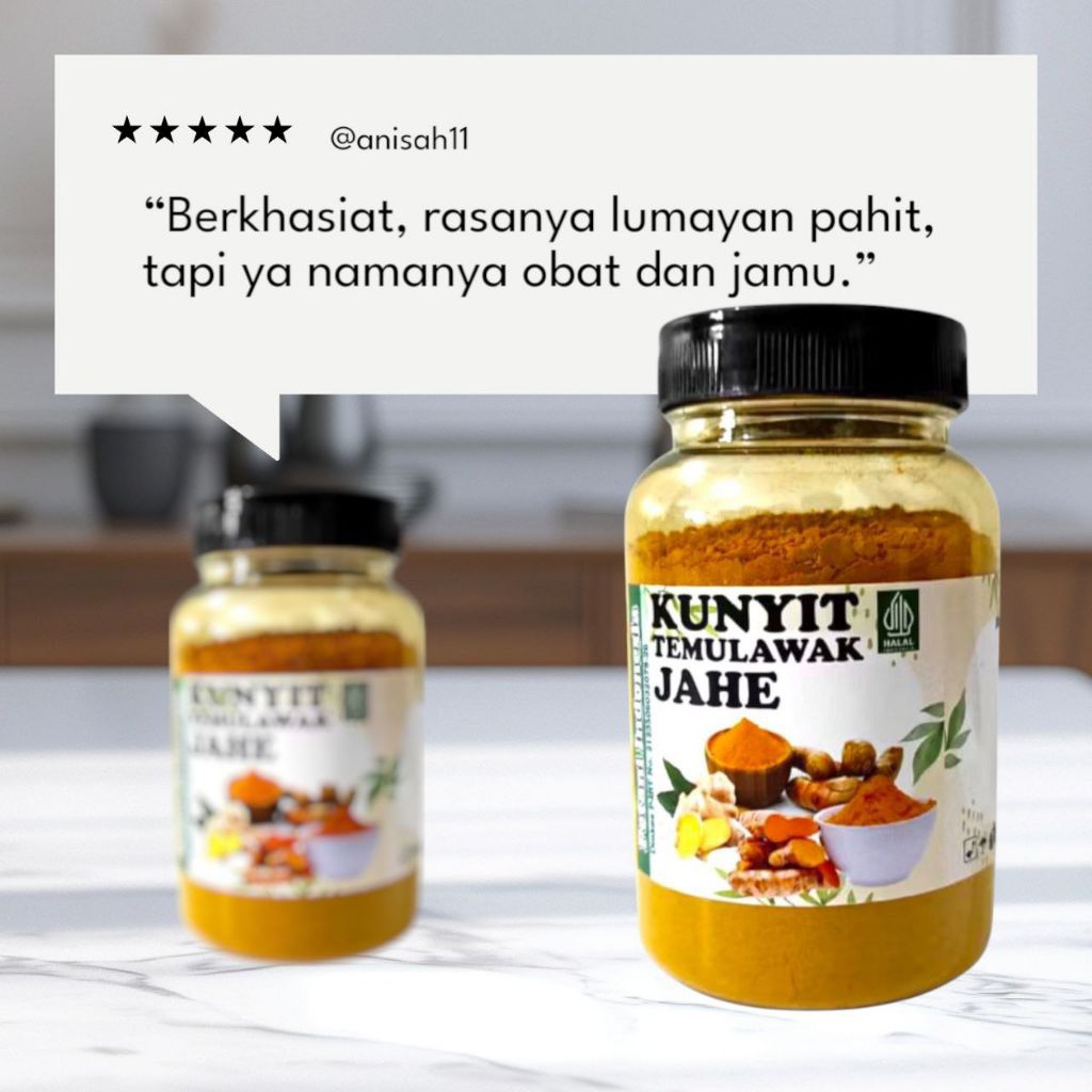 

Kunyit Temulawak Jahe Murni Isi 150gr Mengatasi Asam Lambung dan Maag