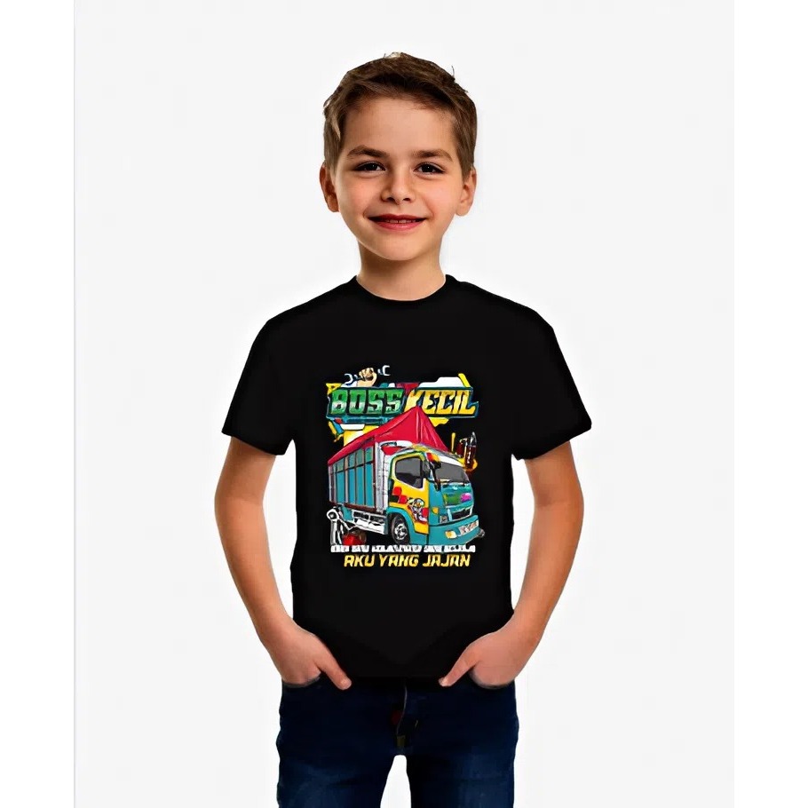 Kaos atasan anak anak oblong distro pria/wanita motif BOSS KECIL