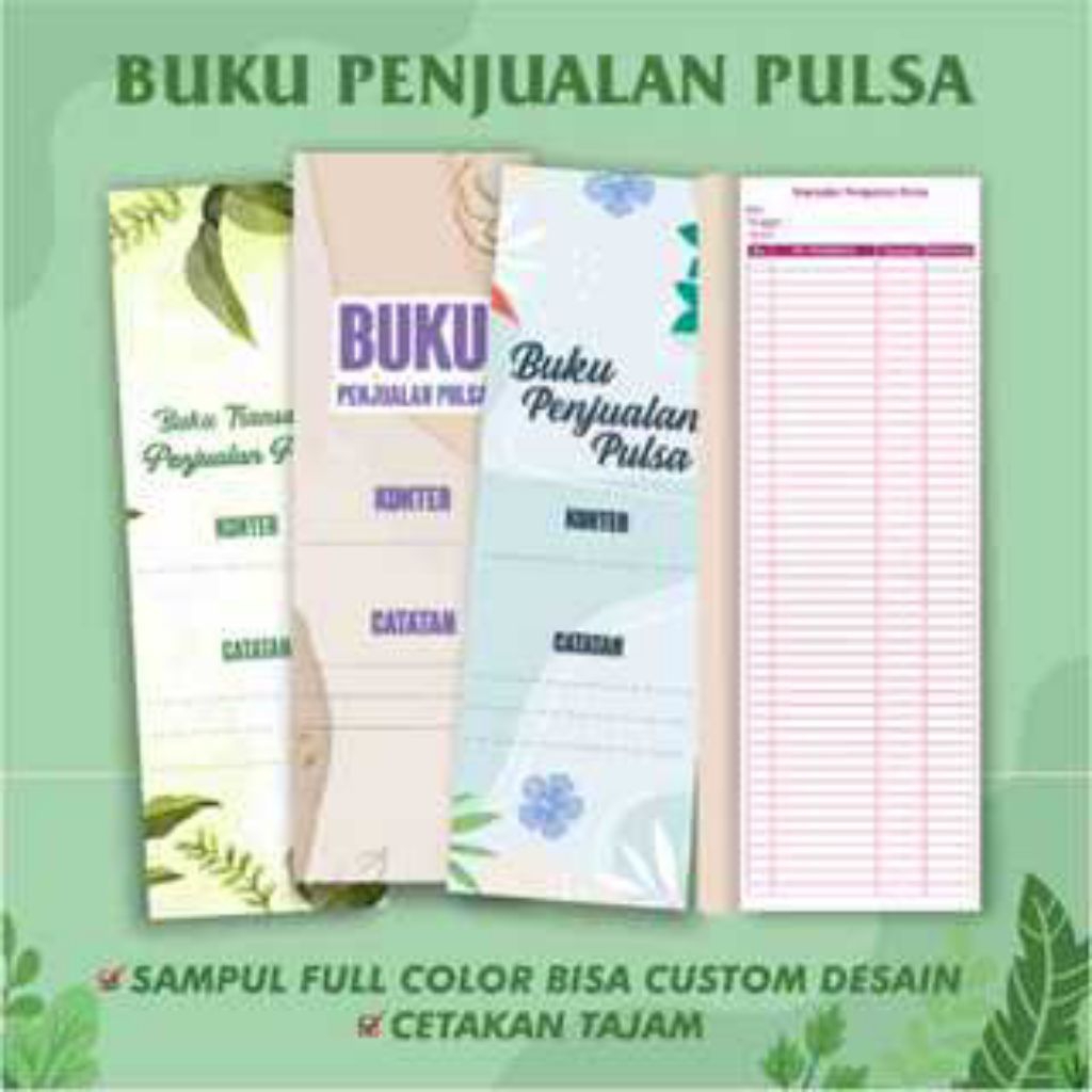 

Cetak Buku custom Rekap Penjualan - Pulsa - Brilink