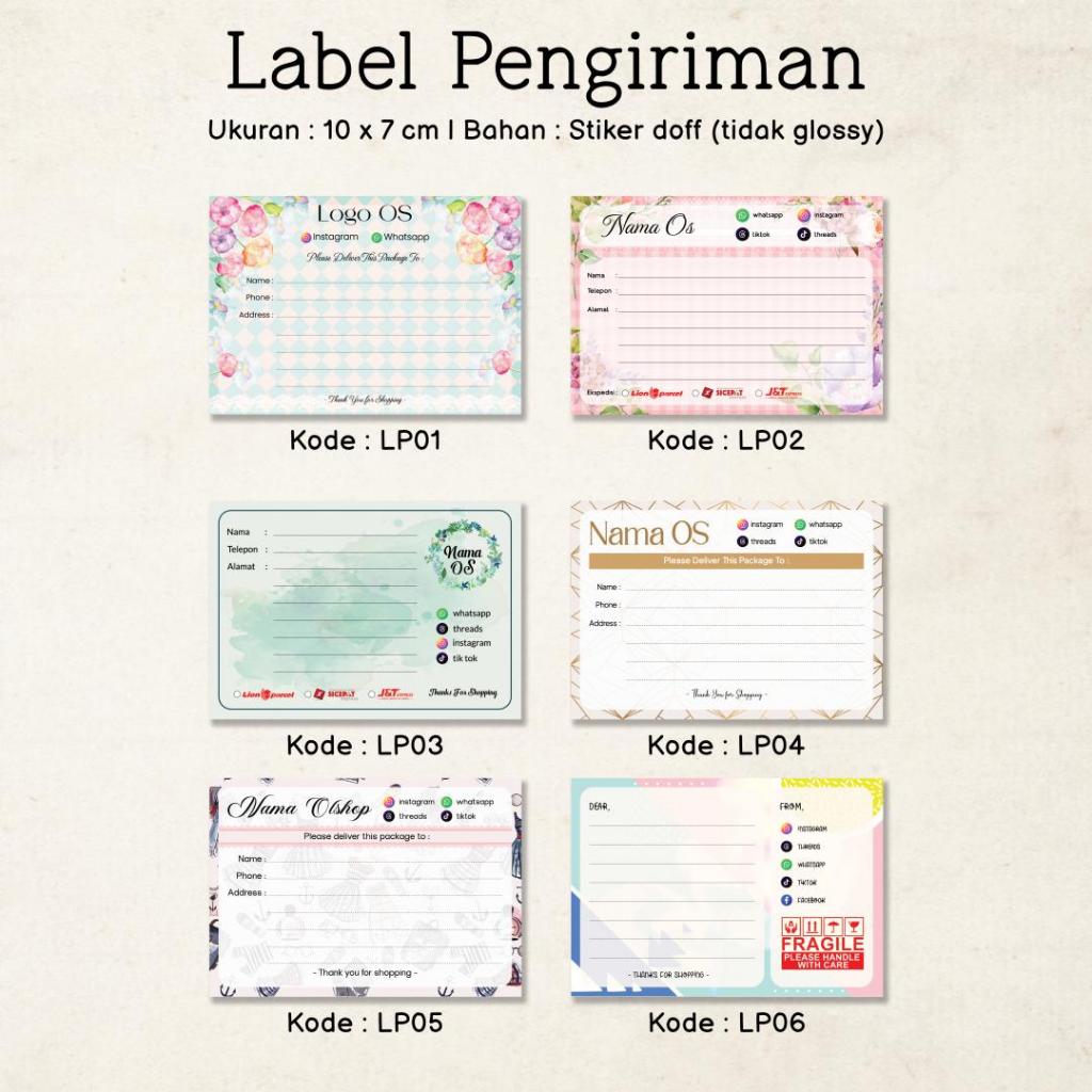 

Stiker label pengiriman doff / tidak glossy anti luntur