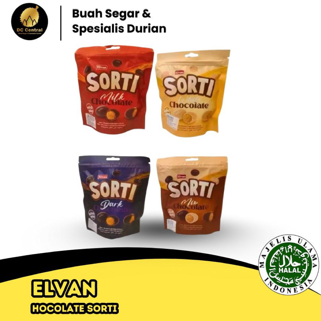 

ELVAN SORTI 120g WHITE MILK DARK MIX Chocolate Biskuit Salut Cokelat Turki HALAL