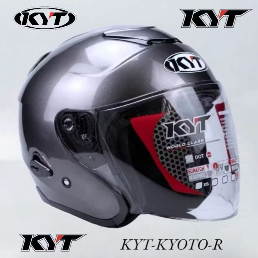 HELM KYT KYOTO SOLID WARNA ABU METALIK TERLARIS ORIGINAL 100% SNI MERK SKS GRATIS ONGKIR