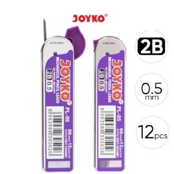 

Pencil Lead / Isi / Refill Pensil Mekanik Joyko PL-05 2B 0.5 mm - 1 PCS