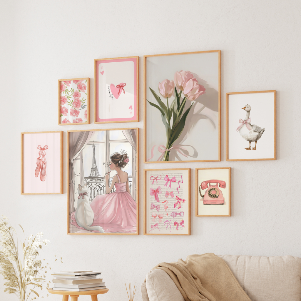 Poster Dinding Aesthetic Pink Coquette – Wall Decor Papan MDF Tebal Gaya Minimalis Modern – Dekorasi