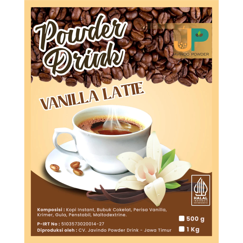 

JAVINDO Bubuk Minuman Rasa Vanilla Latte / Kopi Vanila 1Kg / 1 Kg Reguler - Javindo Powder