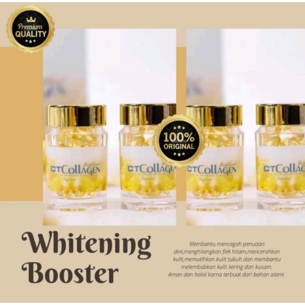 Ct collagen suplemen pemutih badan 100% original thailand | memutihkan kulit isi 40 butir