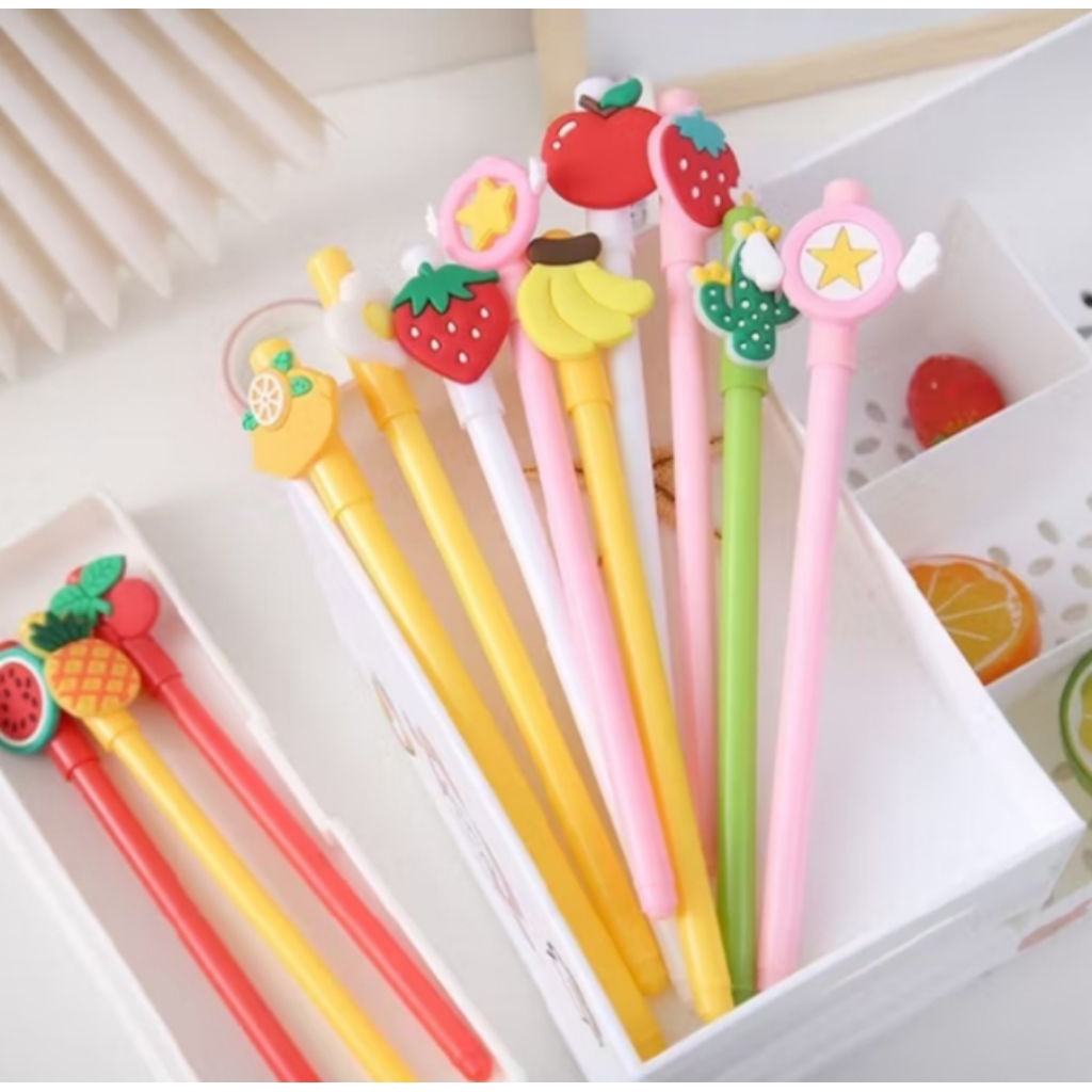 

DS - Pena Gel Lucu Karakter Kartun Pulpen Buah 3D Pen Cute Student