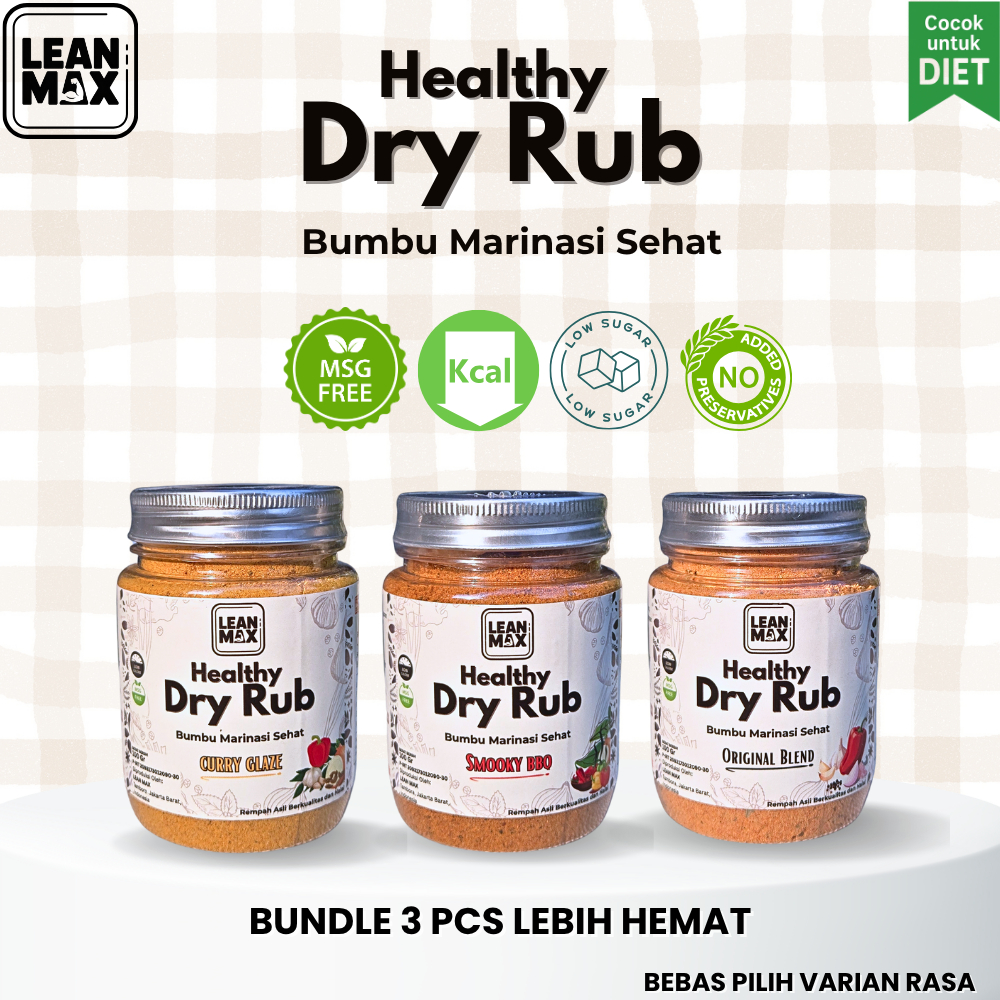 

PROMO Bundling 3 pcs - Lean Max Dry Rub Bumbu Marinasi Sehat Tanpa MSG, Cocok untuk diet