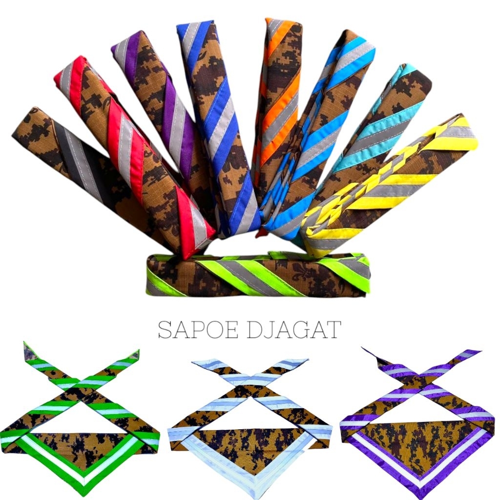 scraf pramuka loreng / scraf pramuka menyala / syal pramuka