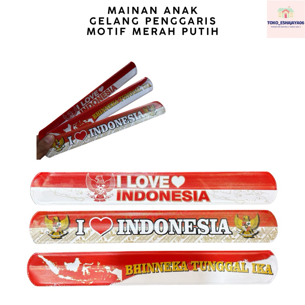 

HARGA PER 1 PCS - MAINAN ANAK GELANG PENGGARIS MOTIF MERAH PUTIH/KEMERDEKAAN *ACC I LOVE INDONESIA*