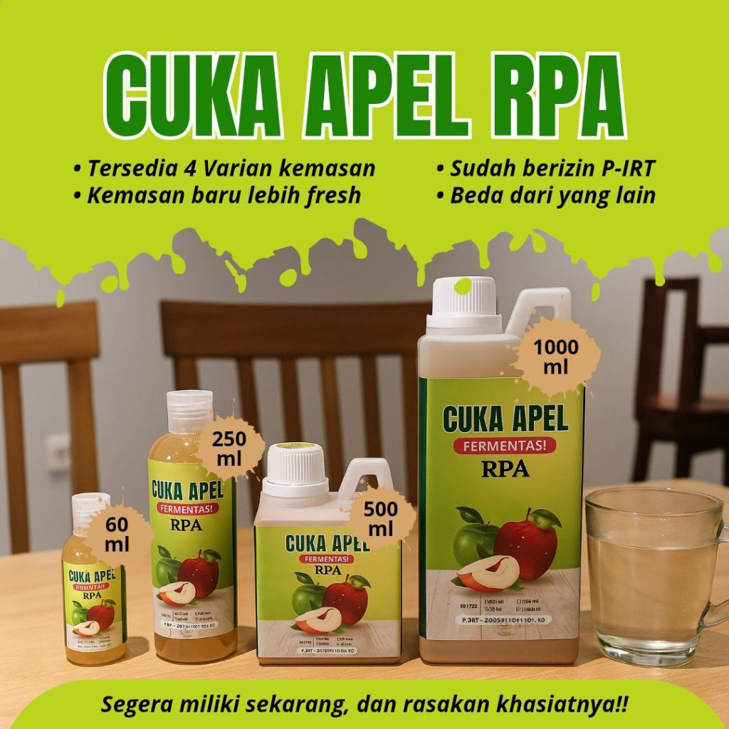 

(Stokis resmi RPA) Cuka apel RPA / Cuka apel Original / Cuka apel premium