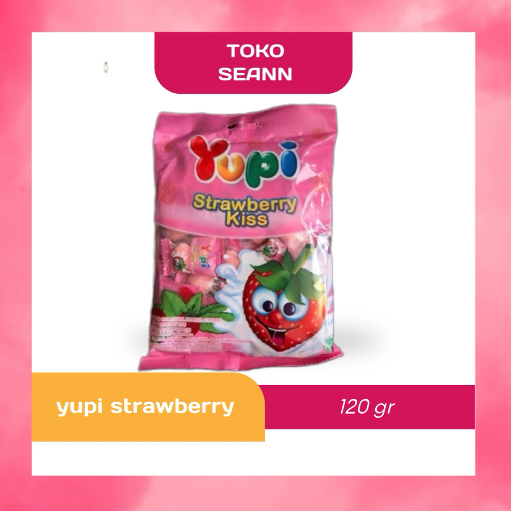 

Permen Yupi strawberry kiss 120gr