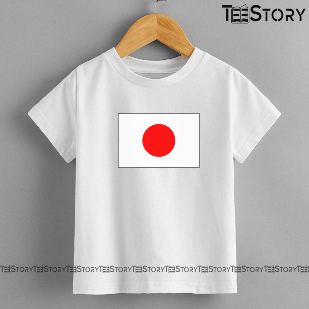 TEE STATION KAOS ANAK BENDERA JEPANG JAPAN FLAG LUCU KIDS T-SHIRT FASHION CEWEK COWOK PEREMPUAN LAKI