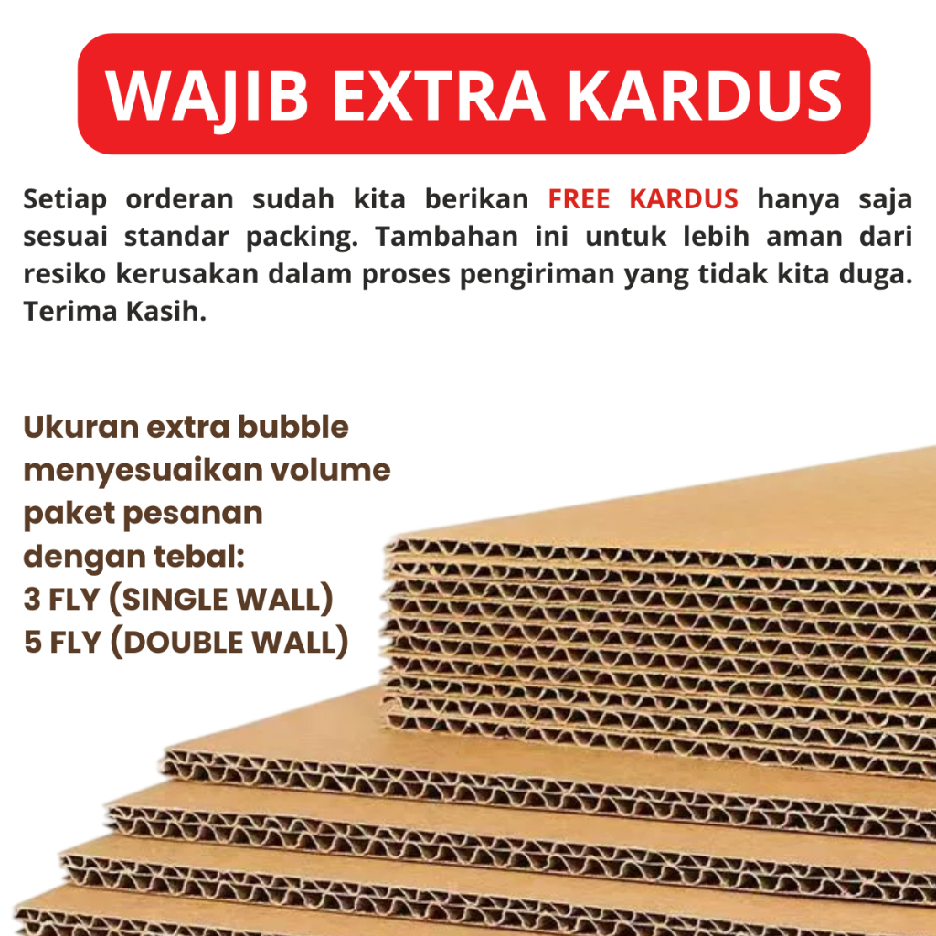 

EXTRA KARDUS PACKING 3 FLAY 5 FLAY LEBIH AMAN / HARGA MURAH