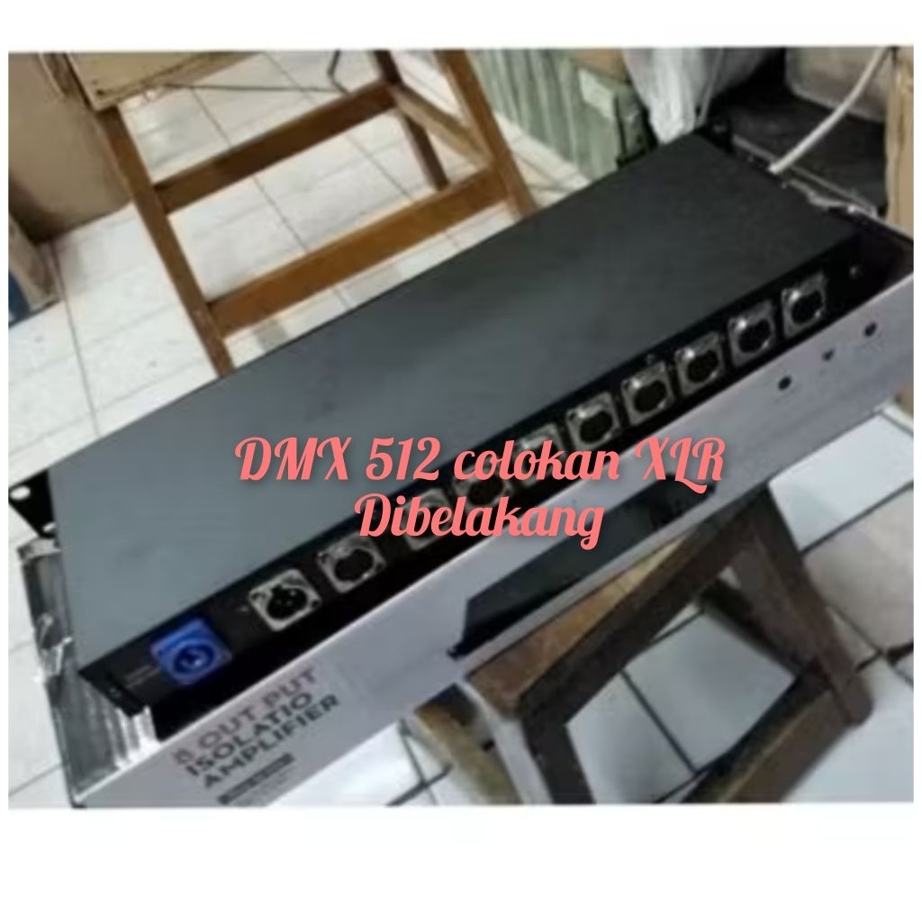 Spliter DMX 512  yang 8 ch Model colokan XLR belakang
