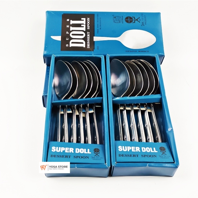 Super Doll Sendok Makan Stainless Stell Tebal - 1 Lusin Kedaung Home