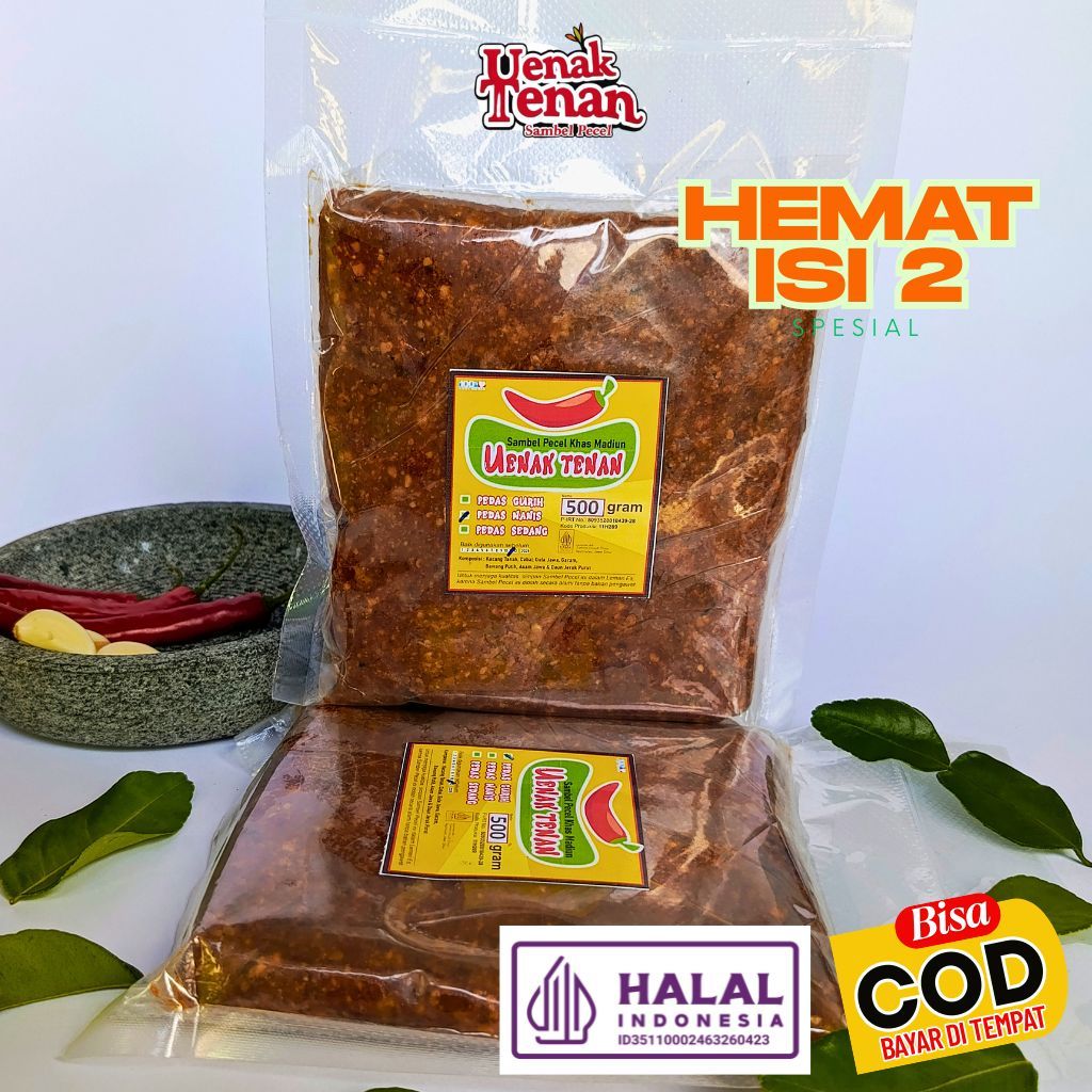 

Bundling Sambel Pecel Madiun Bumbu Pecel Sambal Kacang Asli Tanpa Pengawet Uenak Tenan 1 Kg 500gx2