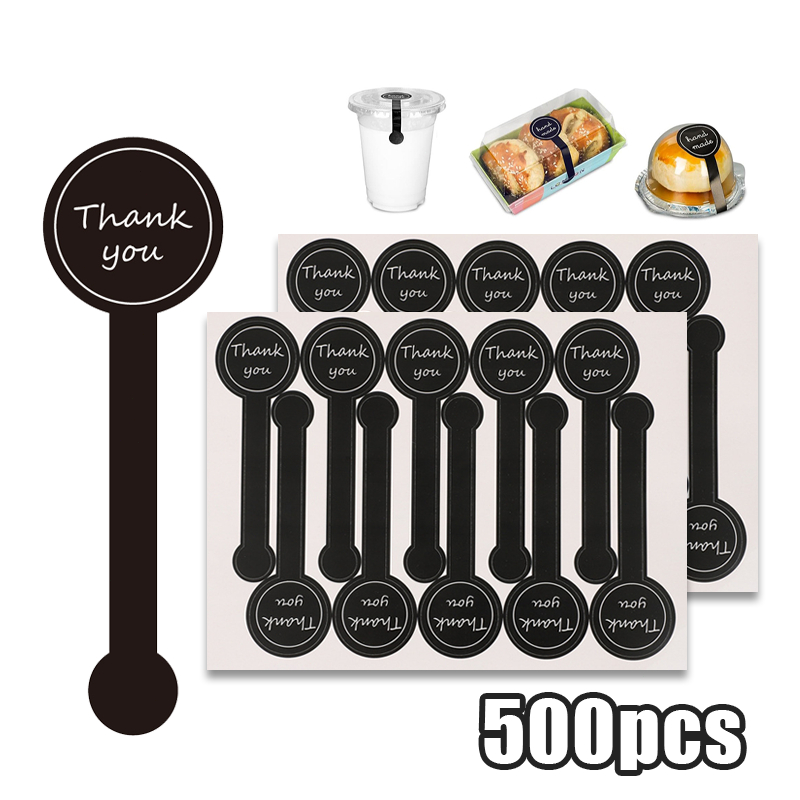 

500Pcs Stiker Terima Kasih Bubuk Thank You Sticker Panjang Segel Makanan Seal Label Sticker Sticker Kotak Hadiah