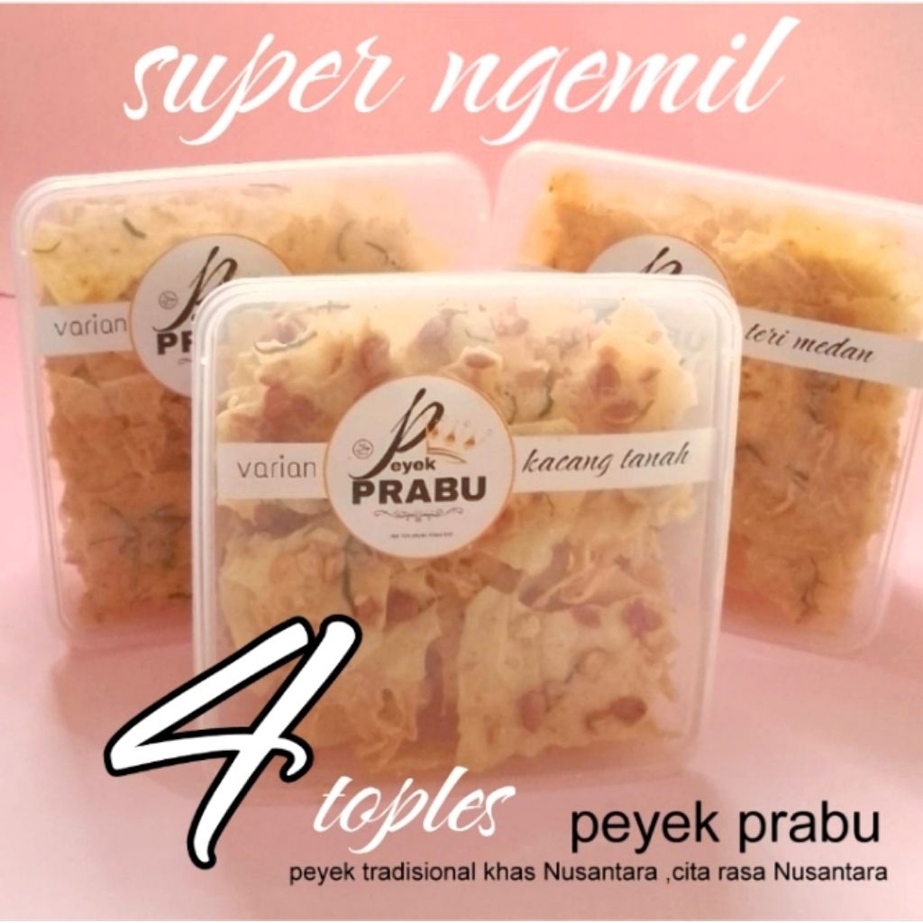 

peyek paket nyemil 4 toples ( toples kotak large 1500ml)
