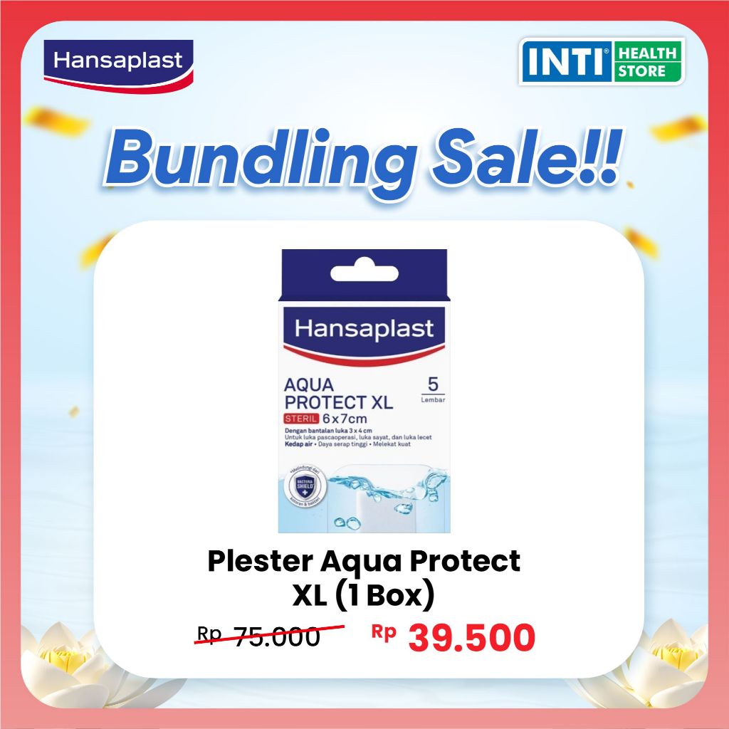 BUNDLING | Hansaplast Aqua Protect XL 1 BOX (5 PCS) | Plester P3K Waterproof | Melindungi Luka