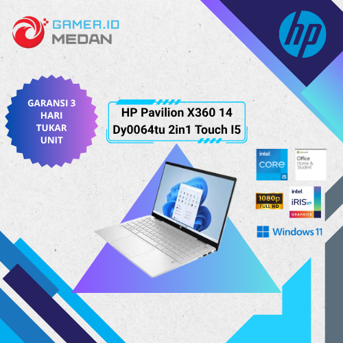 HP Pavilion X360 14 Dy0064tu 2in1 Touch I5 1135G7 8GB 512SSD Iris Xe Silver