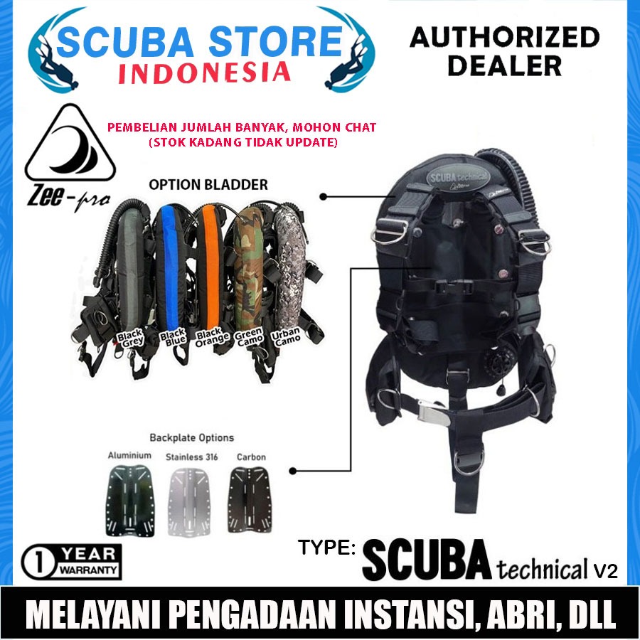 BCD Technical Zeepro ScubaTechnical Donut Wing Back Buoyancy BC Scuba Diving Tech Selam