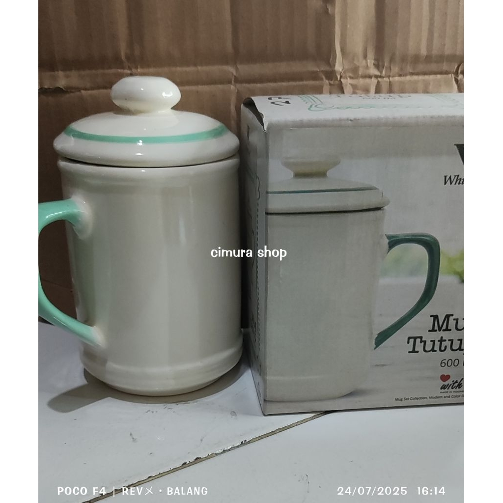 Mug/mug pakai tutup/mug keramik/mug 600 ml/mug elegan