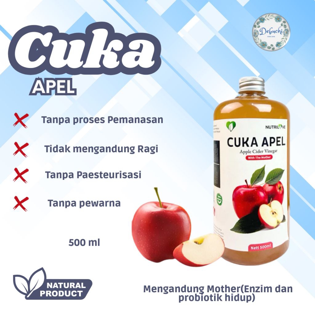 

Cuka Apel with mother isi lebih banyak 500 ml
