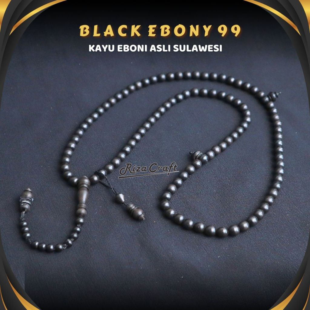 Tasbih Kayu Ebony Eboni Hitam Asli Sulawesi 99 Butir by RIZA CRAFT