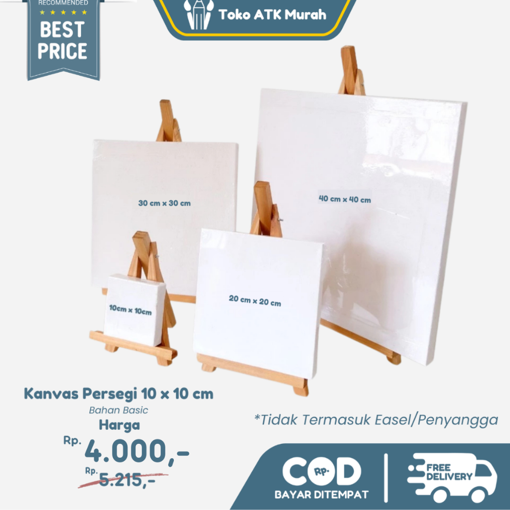 

Kanvas Lukis Basic Persegi 10 x 10 cm - Canvas Board